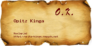 Opitz Kinga névjegykártya
